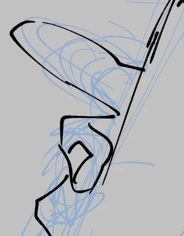 It's so funny that I just make a bunch of lines in a sketch, and then I draw a random finger without following any of the lines.