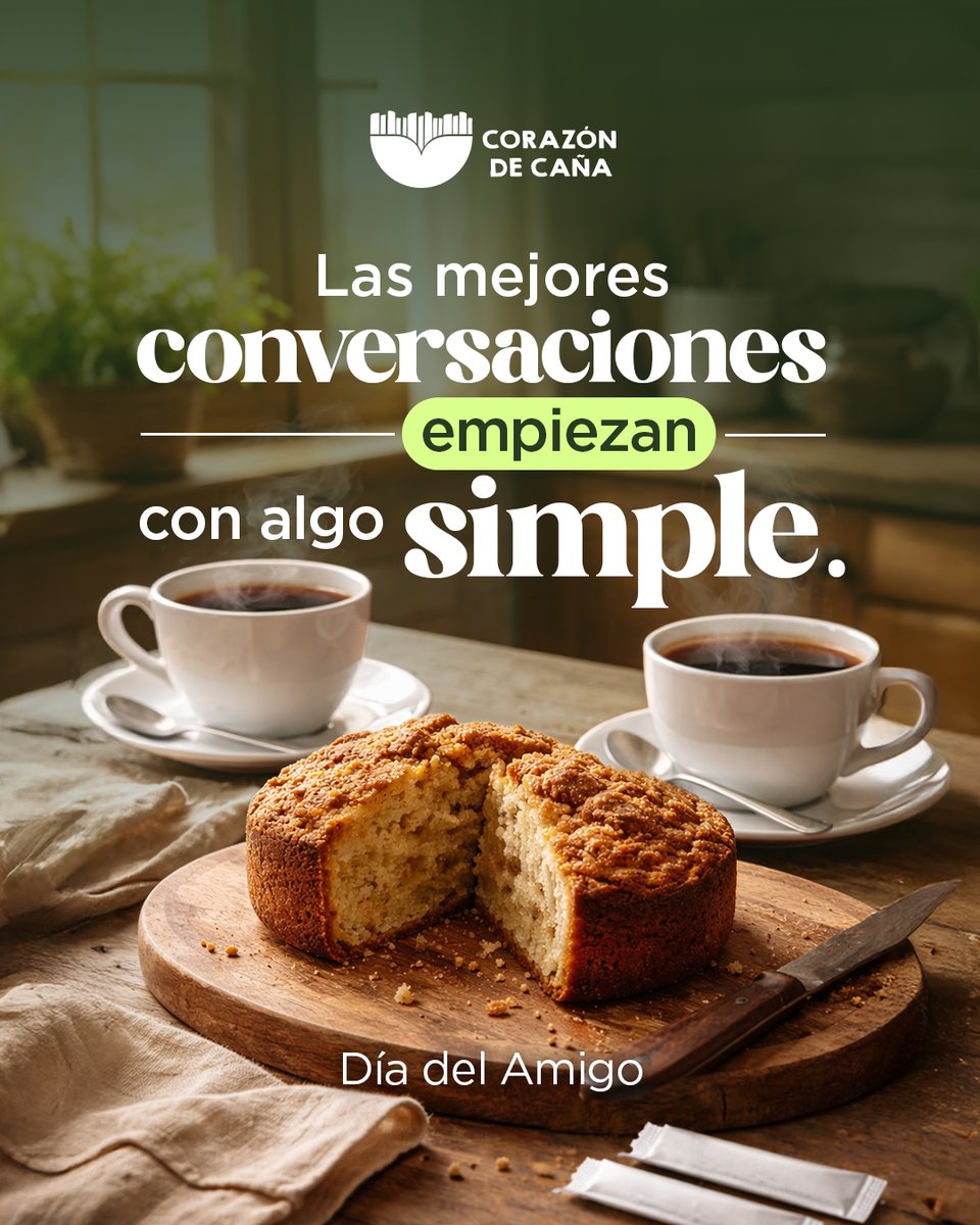 CorazonDeCana's tweet photo. Un café compartido. ☕
Un postre dividido en dos. 🍰
Una conversación que se alarga. ☺️

En este #DíaDelAmigo, detrás de muchos de esos momentos está el azúcar que nace de la caña.

#CorazónDeCaña 💚 https://t.co/L7BPB4m7yJ