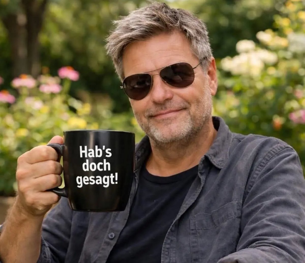 Gerade gefunden und geklaut, denn es passt so schön. Ein Danke an den Macher des Bildes und an Habeck.
#Habeck