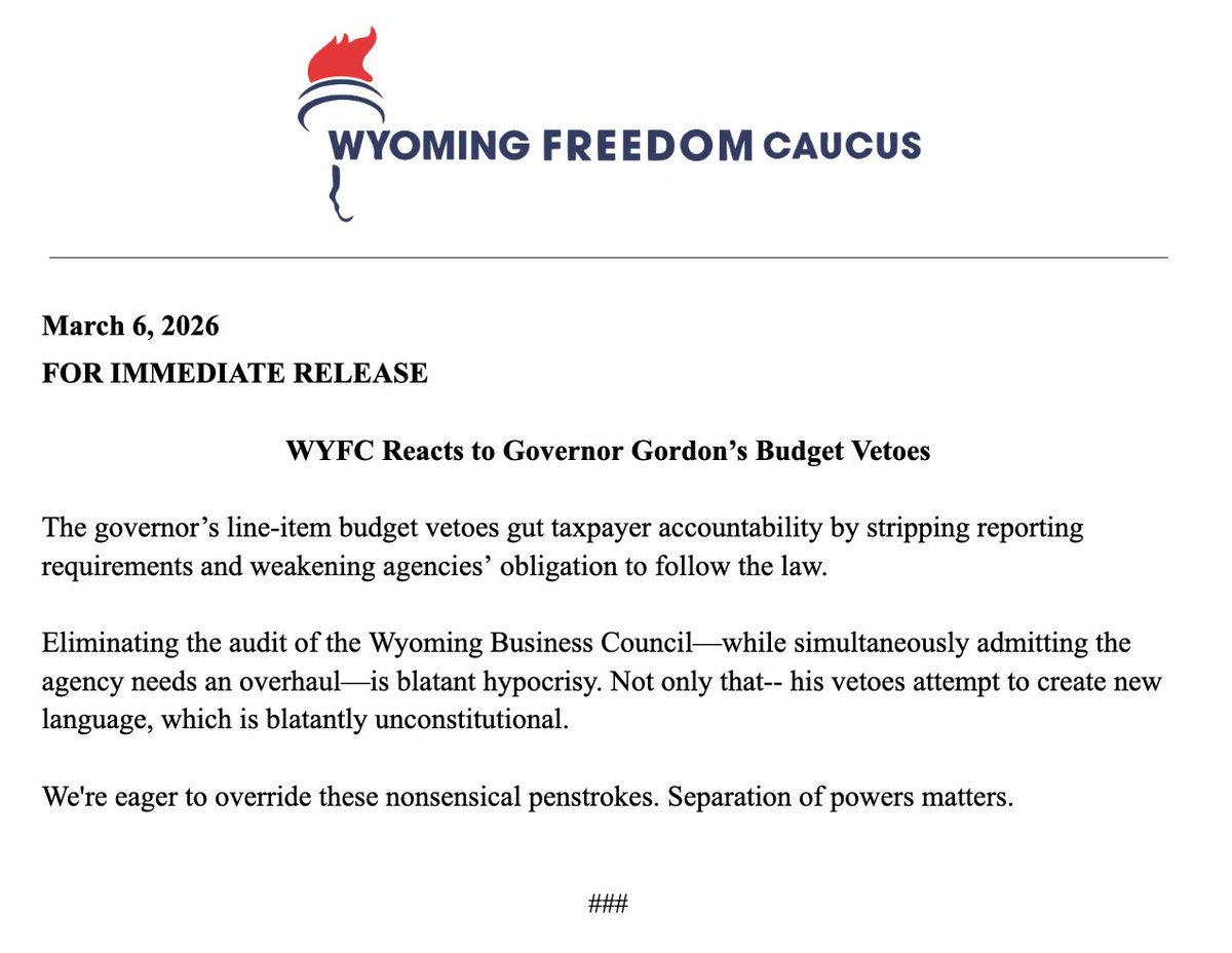 Wyoming Freedom Caucus tweet media