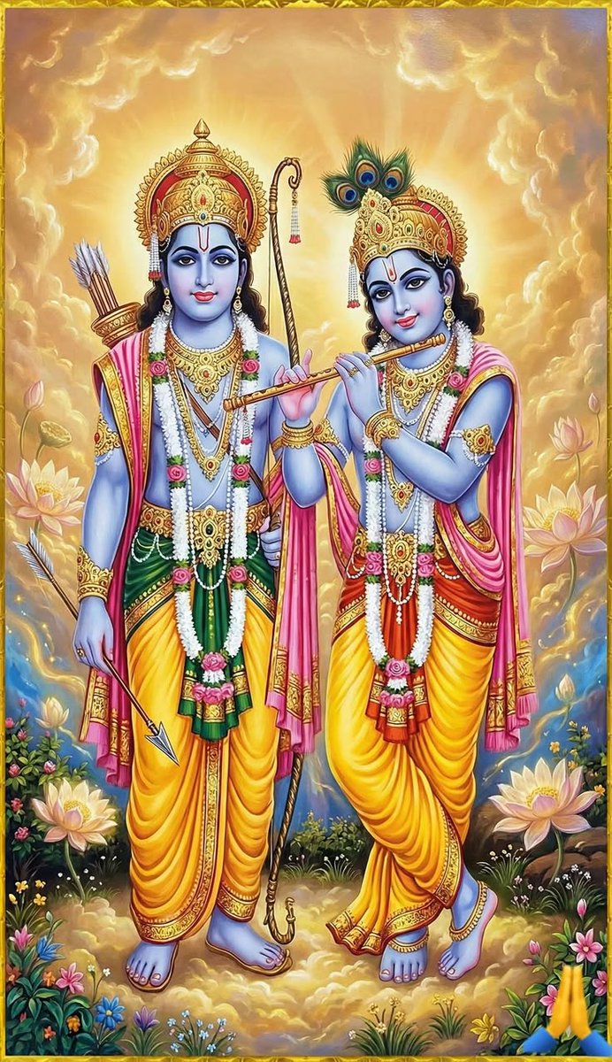 HinduHeritage__'s tweet photo. Jai Shri Krishna 🪈
Jai Shri Ram 🏹
From Ayodhya to Vrindavan, the light of Dharma shines through Shri Ram Ji and Shri Krishna Ji. https://t.co/m9JLTQipGA