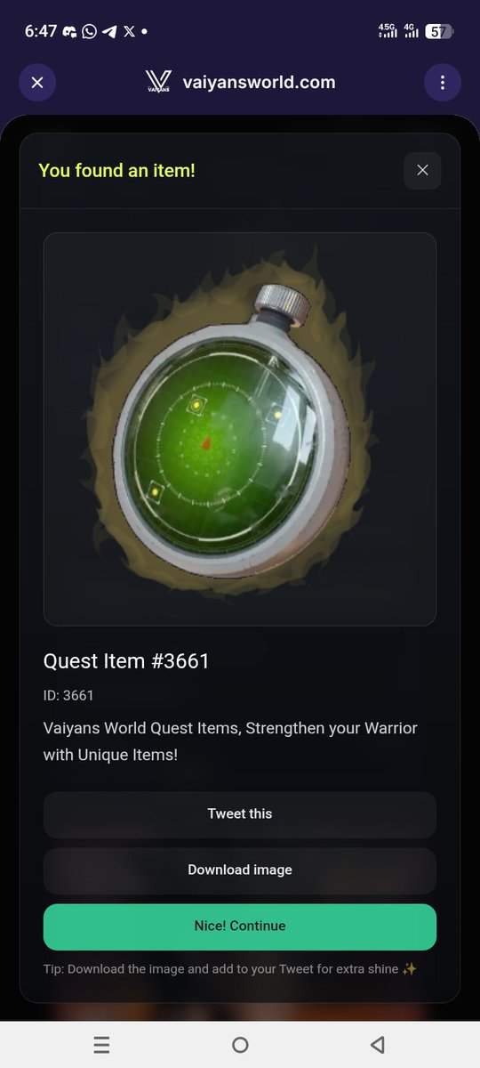M_nura2008's tweet photo. I just found Quest Item #3661 in @Vaiyansworld Item Quest!
Try your luck → https://t.co/jBlHCip2bx #Vaiyans #ItemQuest #VeChain https://t.co/PqACgc3YS1