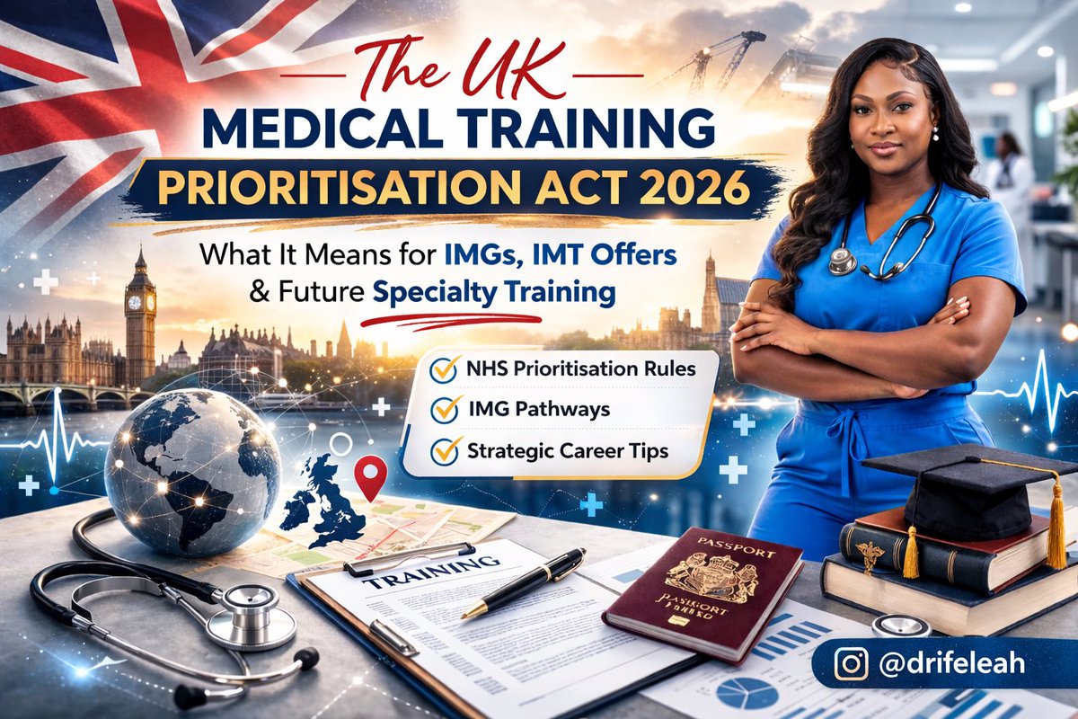 🚨 The UK Medical Training Prioritisation Act 2026 is now law !!!!
.
As an IMG who entered Internal Medicine Training during the RLMT era, I’ve seen firsthand how recruitment policies shape career pathways in the NHS…
.
In this blogpost , I’ve explained what this actually mean