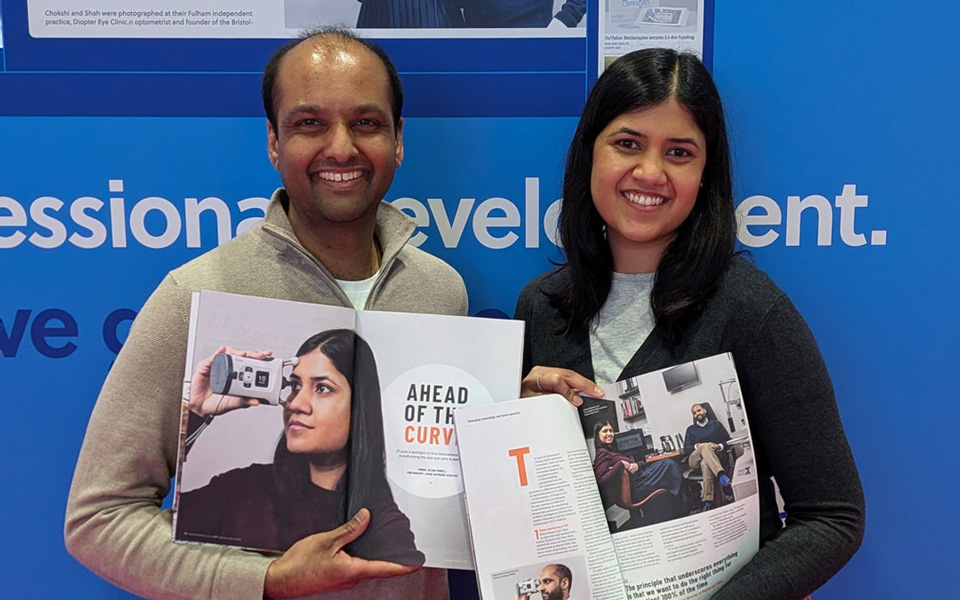 OptometryToday's tweet image. "It was incredible to be featured in OT and showcase what we can do," said Ashish. 

@100Optical we met Ashish and Tanvi our cover story contributors in the latest edition of OT @100Optical.⁠ #Optometry