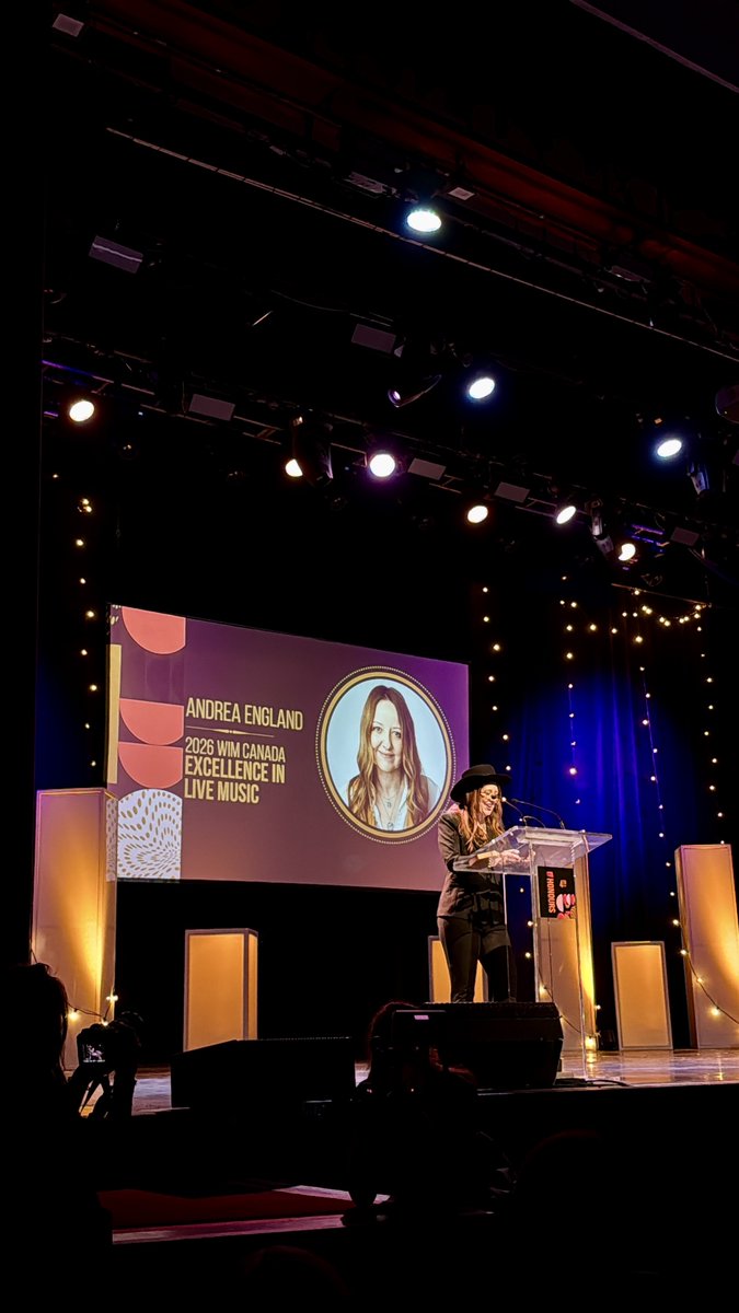 CMRRA's tweet photo. Congratulations to our very own Andrea England on winning the Excellence in Live Music award at the @WomenInMusicCA Honours Awards for her series @Fourchordstruth. A well-deserved recognition! 🎉 https://t.co/bc8wlAox1w