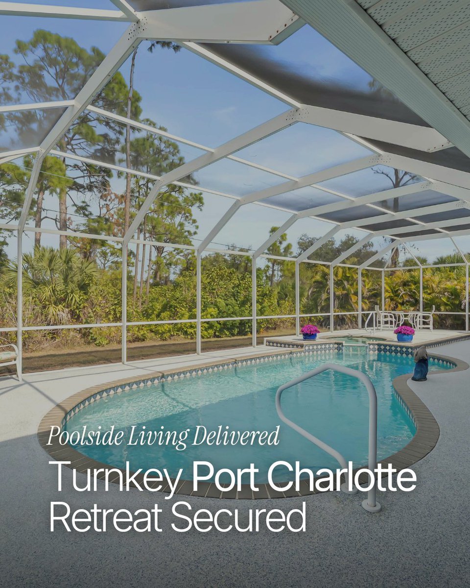 Wheres_Heidi's tweet image. Closed in Port Charlotte 🔑
Turnkey pool and spa retreat on Poston Ave officially off the market.
#PortCharlotteFL #33948 #FloridaRealEstate #SWFLHomes
