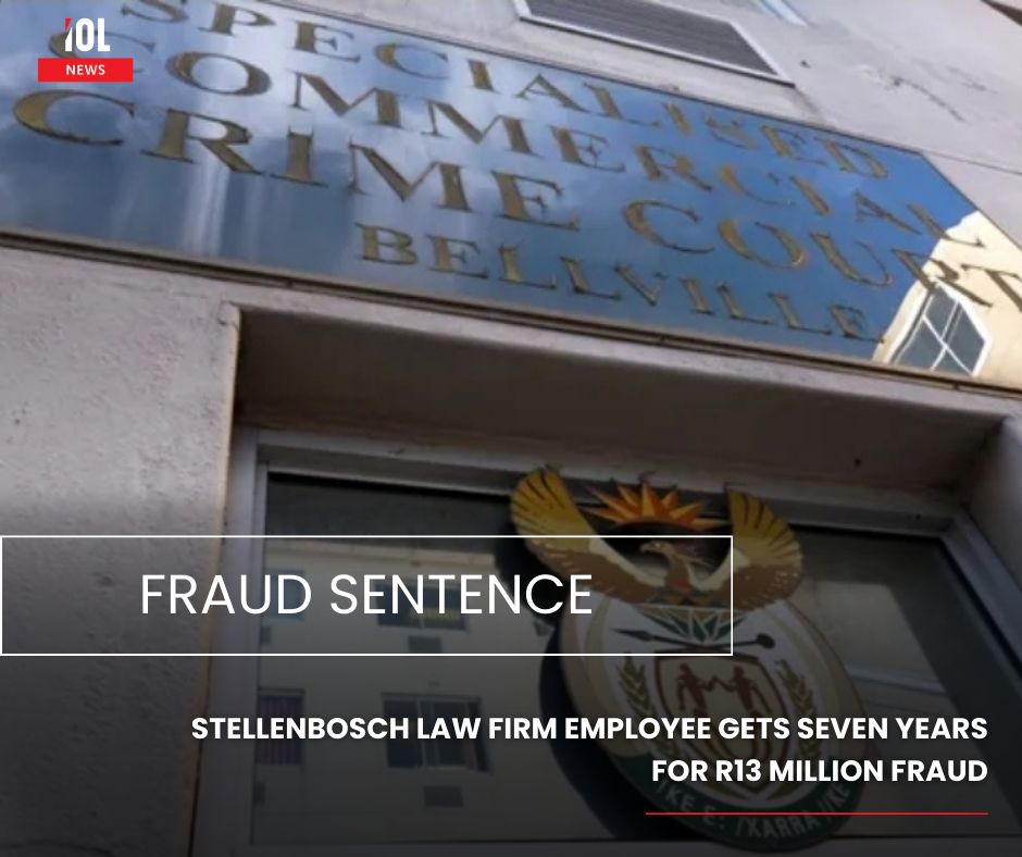 IOL's tweet image. A secretary from a Stellenbosch law firm who faced fraud and money laundering charges has been sentenced in the Bellville Commercial Crimes Court in Cape Town.
#news #secretary #Stellenbosch #law #firm #fraud #moneylaundering #sentenced
Read on tinyurl.com/yfdhr77f