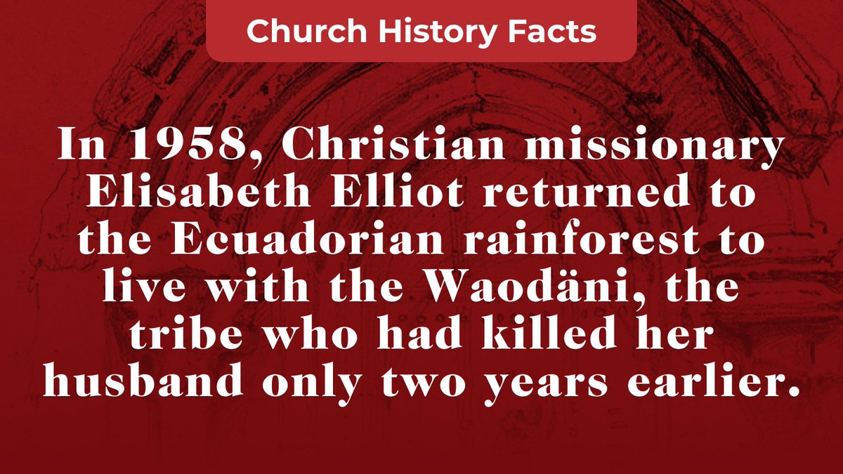 BlueLetterBible's tweet image. Did you know that in 1958, Christian missionary Elisabeth Elliot returned to the Ecuadorian rainforest to live with the Waodäni, the tribe who had killed her husband only two years earlier? #ChurchHistory #BlueLetterBible #BLB