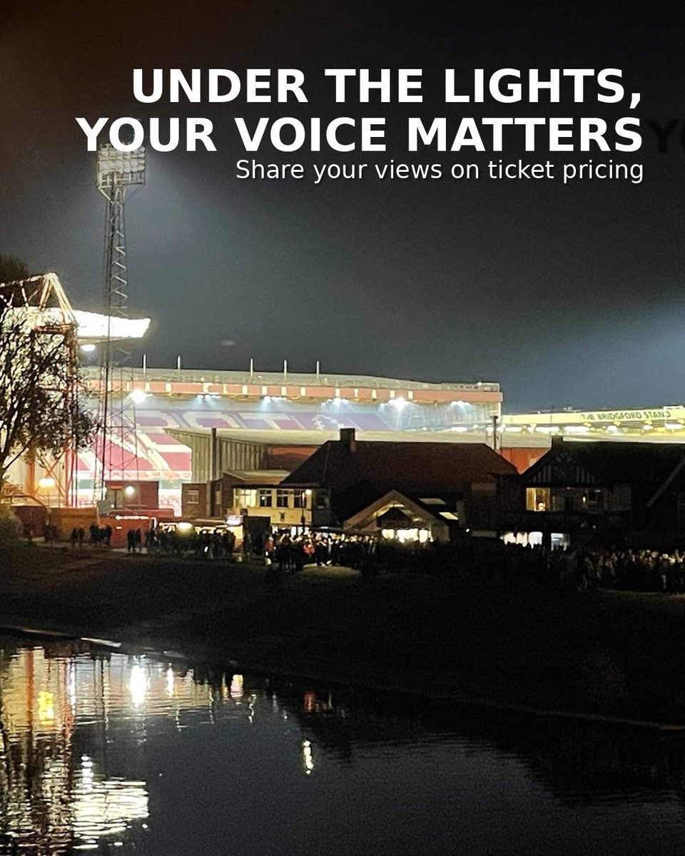 NFFCTrust's tweet photo. The City Ground at night is one of football’s great sights, and it is the fans who make it special.

NFST is gathering supporter views on 2026/27 ticketing and membership pricing ahead of consultation with the club.

You do not need to become a member to complete the survey. But if you want to help strengthen supporters’ voices, you can become a member and get 6 months free.

Complete the survey today and get your voice heard.

https://t.co/gb7ONARPQf