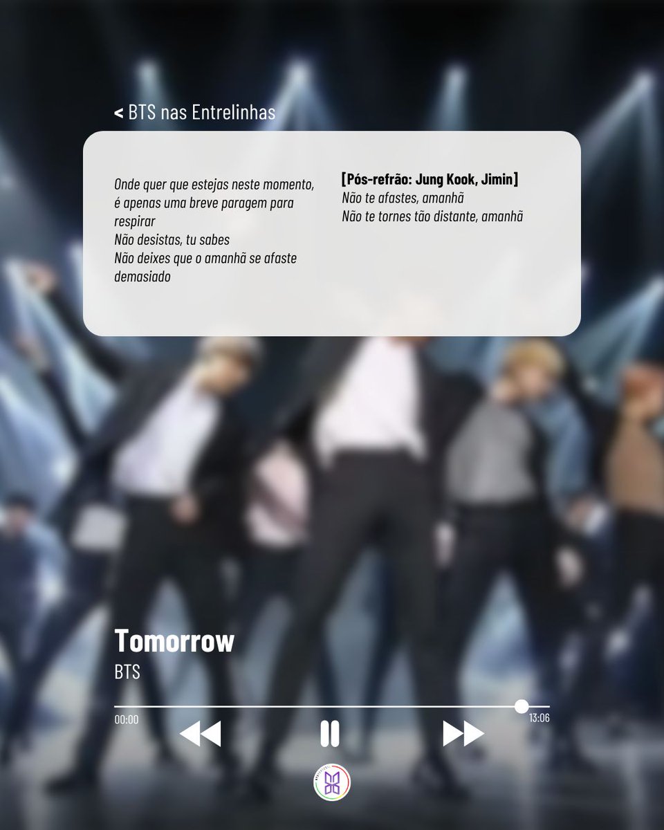 btsportugal's tweet image. [BTS NAS ENTRELINHAS] 📖
 
 🎶Música: Tomorrow
 🗓️Lançamento: 12/02/2014
 💿Álbum: Skool Luv Affair

Podes também consultar todas as músicas que já foram traduzidas no nosso site:
 🌐sites.google.com/view/bts-portu…

#Tomorrow #traduçõesbts #BTSPortugal #BTS #BTSARMY
cr.btsportugal