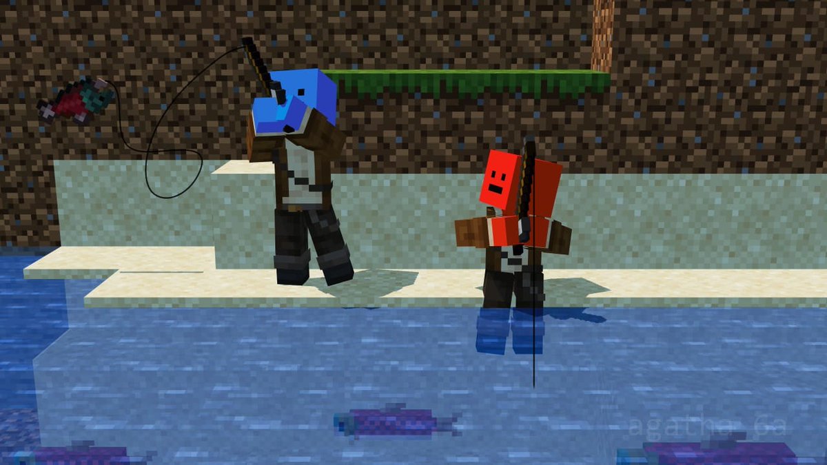 kier and dev gone #fishing 
#mineimatorrender #kieranddev #keiranddevfanart #colorcrew