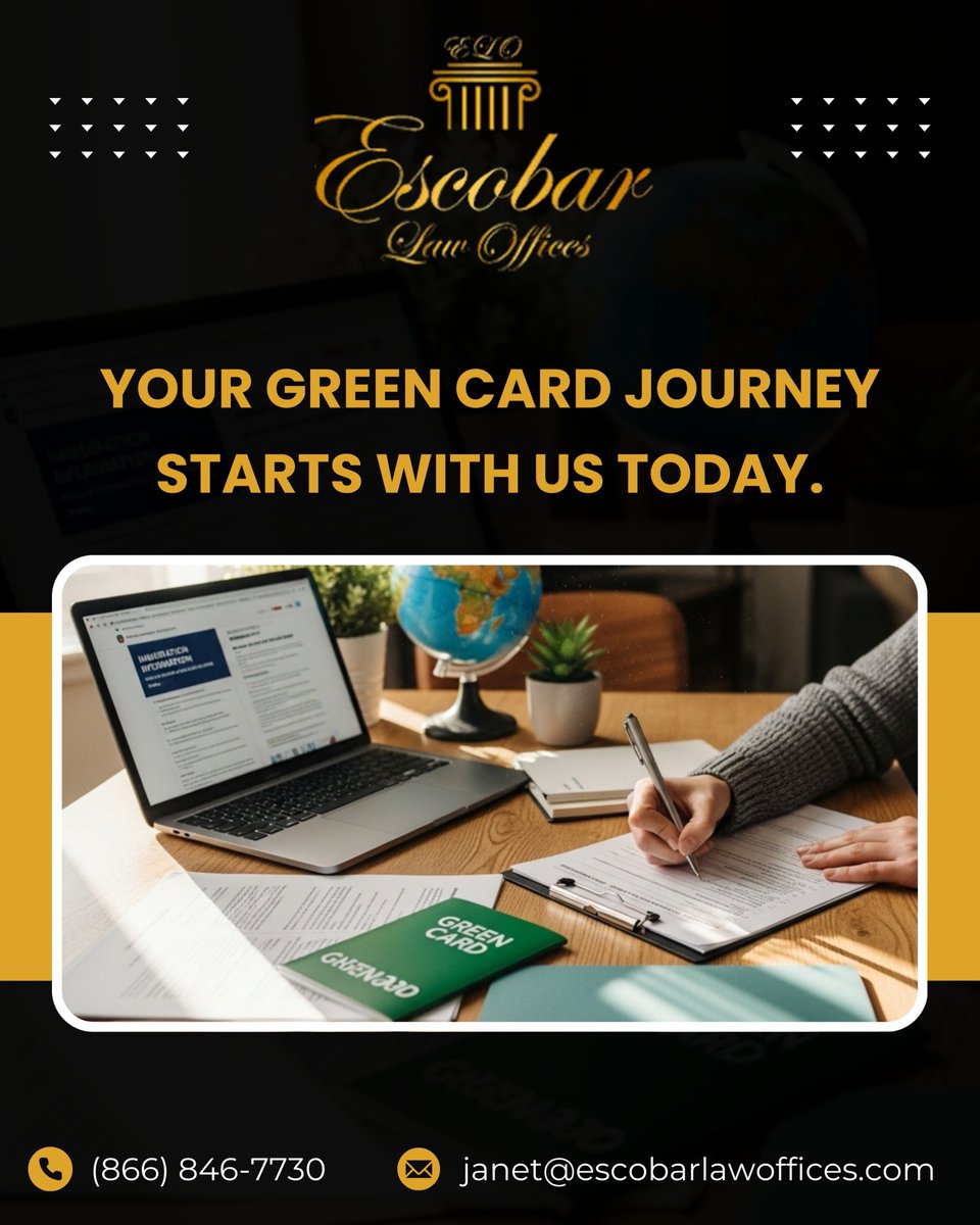 escobar_ja97046's tweet image. Dreaming of making the United States your permanent home? Escobar Law Offices turns that dream into action. Attorney Janet Escobar navigates every detail of your green card application, ensuring accuracy.

#GreenCardJourney #ImmigrationLaw #PathToResidency #VisaAndGreenCard