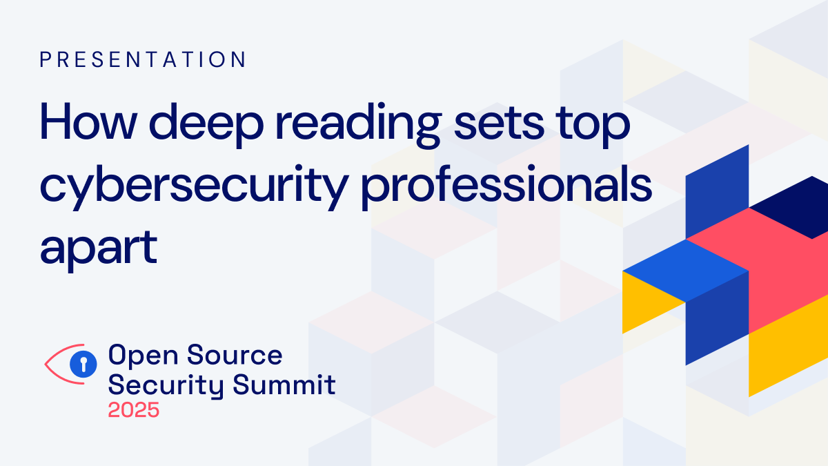 Bitwarden's tweet photo. In this recap from the #OpenSourceSecuritySummit, Rick Howard makes the case that deep reading offers the most underrated career advantage in cybersecurity. Here are three books to start with. https://t.co/qPHlz4eizD https://t.co/KTofZTW2K3