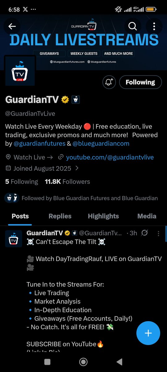 BillBoss5566's tweet photo. @CHIROMAFX @BlueGuardiancom @GuardianFutures @GuardianTvLive ✅ https://t.co/lSslRYcjEz