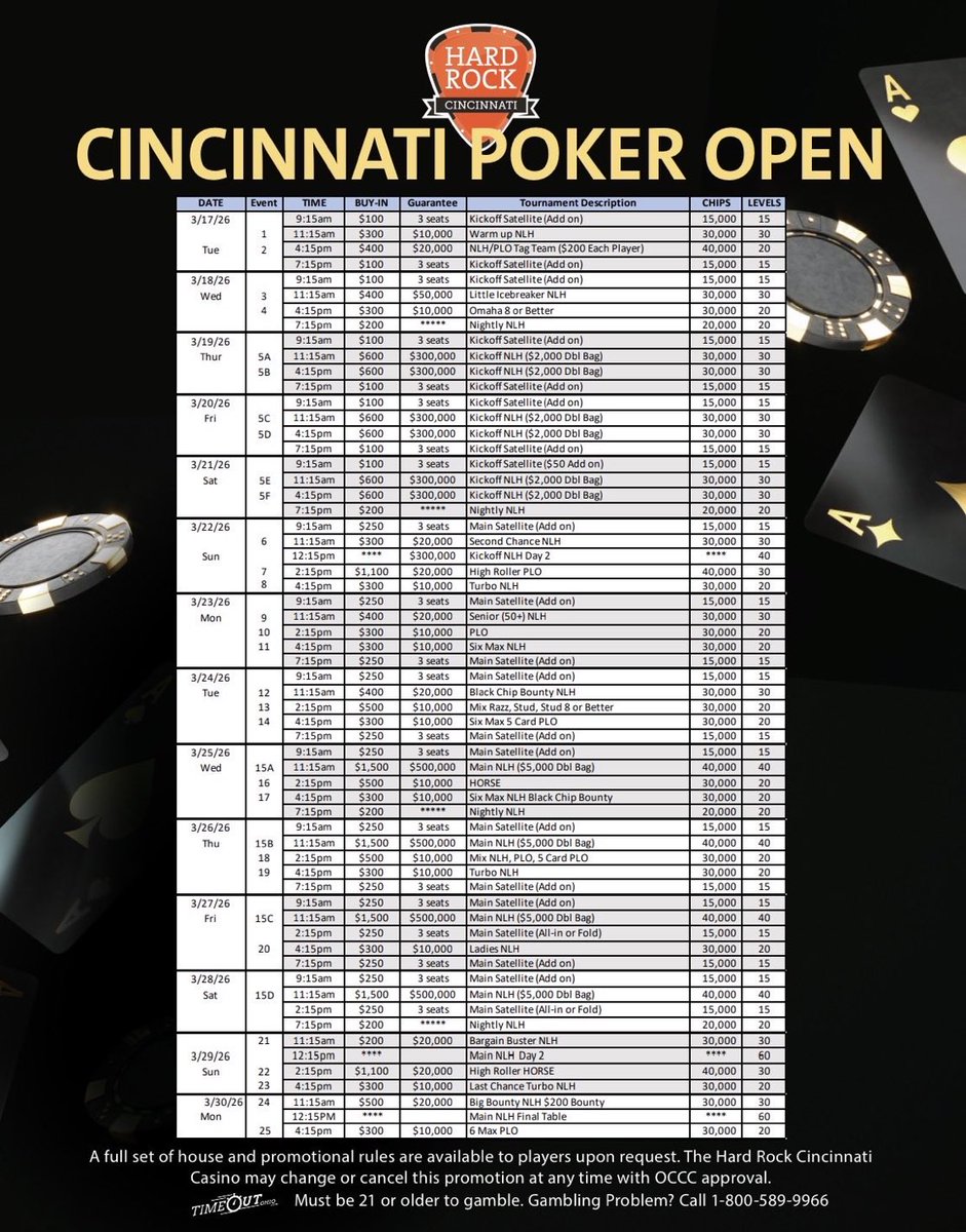 Hard Rock Poker Cincinnati tweet media