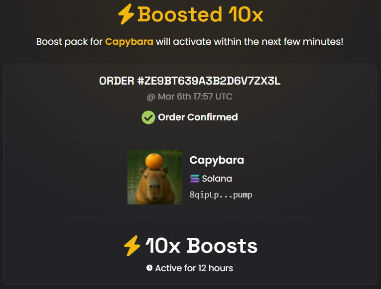 Boost added for the $Capybara chads🔥🔥