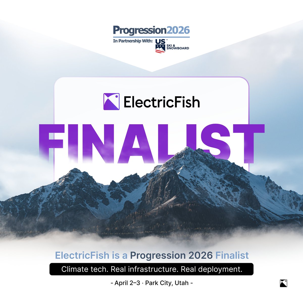 ElectricFishInc's tweet photo. ElectricFish is a finalist at Progression 2026⚡
We’ll be in Park City, Utah (Apr 2–3) with investors, founders, and climate leaders discussing technologies with real commercial potential and real climate impact.
#ClimateTech #EVCharging #EnergyStorage #Progression2026 https://t.co/ZeNjR5ikhV