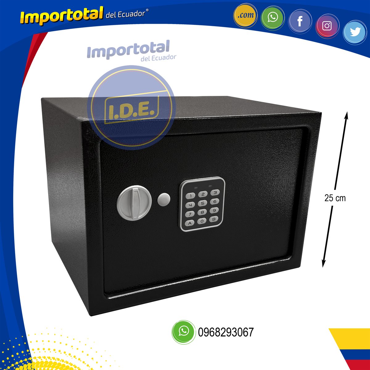 importotalec's tweet photo. 🔴 Caja Fuerte Electrónica Inteligente Tamaño Pequeña (35 Cm X 25 Cm X 25 Cm) / Caja De Seguridad De Acero (Color Negro) (Dinero / Documentos / Joyas)

ATENCIÓN ⛔ producto sujeto a disponibilidad pregunte por favor por stock / existencias ⛔ https://t.co/Lvr753S5LK