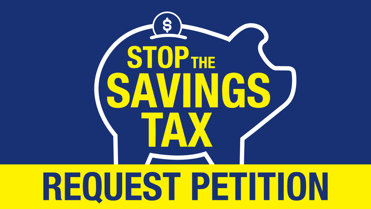 carldemaio's tweet photo. VOLUNTEERS NEEDED! CA politicians want to impose a massive tax on your savings! To block them, we need volunteers to collect signatures on the "Stop the Savings Tax" petition and return them by April 15th. Request a petition kit here: https://t.co/mJxqIEO79y https://t.co/Rlf6qS3fKu