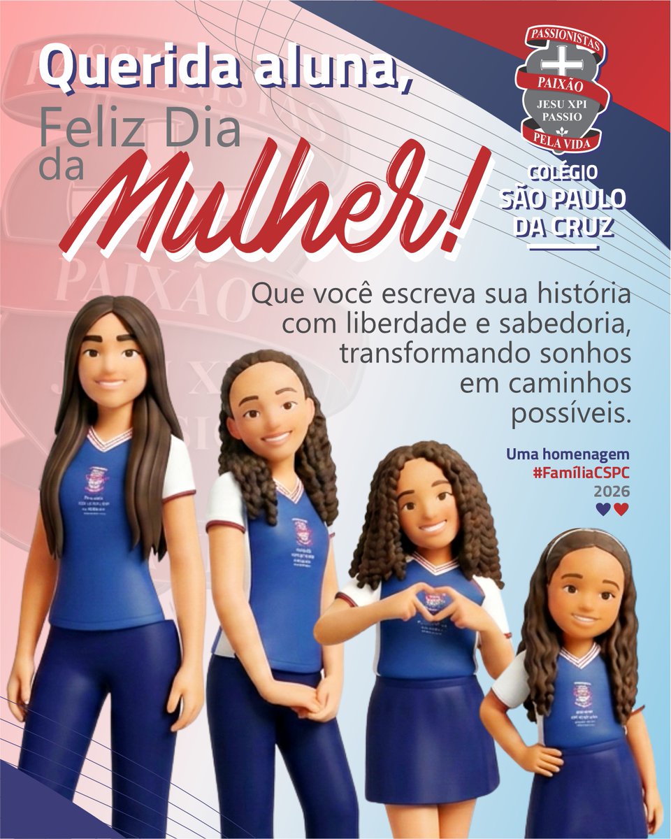cspcbhz's tweet photo. Hoje celebramos a força, os sonhos e o futuro que já começa a ser escrito por todas as nossas alunas. 💙❤️
Que nunca lhes falte liberdade para sonhar, sabedoria para escolher seus caminhos e coragem para escrever uma história única, cheia de conquistas e possibilidades. https://t.co/C2USoW1vyc