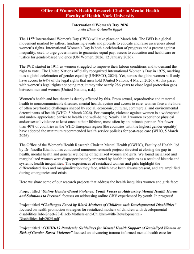 Women’s Mental Health Research Office tweet media