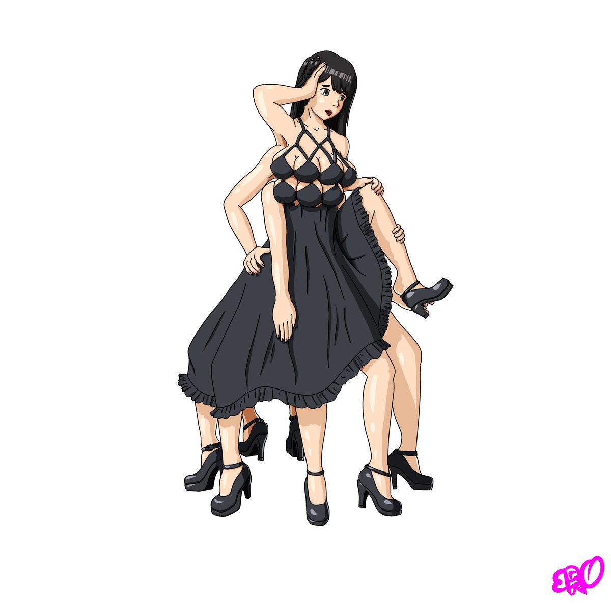 erofutasenpai's tweet photo. SFW Commission for @DarkDevilLeon of her one character
This #multileg #multiarm #OC has 8 legs, 6 arms and 7 breasts!
That means... she needs to buy a LOT of shoes DX
this is her getting dressed
#animegirl #Commission https://t.co/9NbRTvFuex