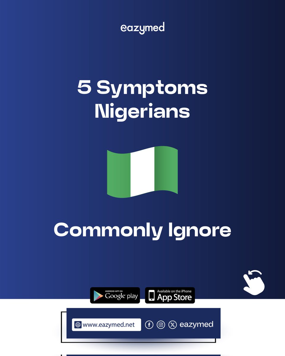 eazymed_'s tweet photo. Stop Saying "It's Nothing" 🇳🇬
We Nigerians are strong, but being "hard" shouldn't mean ignoring your health.
Don’t wait for an emergency to take action. https://t.co/qaiL6t6rir