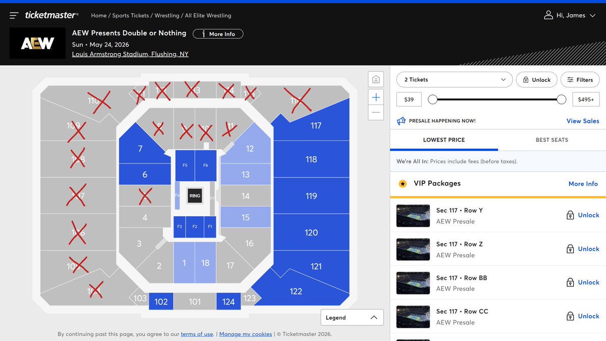 AEW Ticket Map Updates tweet media