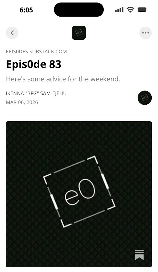 Here's some advice on safely navigating your weekend. Feel free to disregard any (or even all) of it, though. 😂 #e0Friday
open.substack.com/pub/epis0des/p…