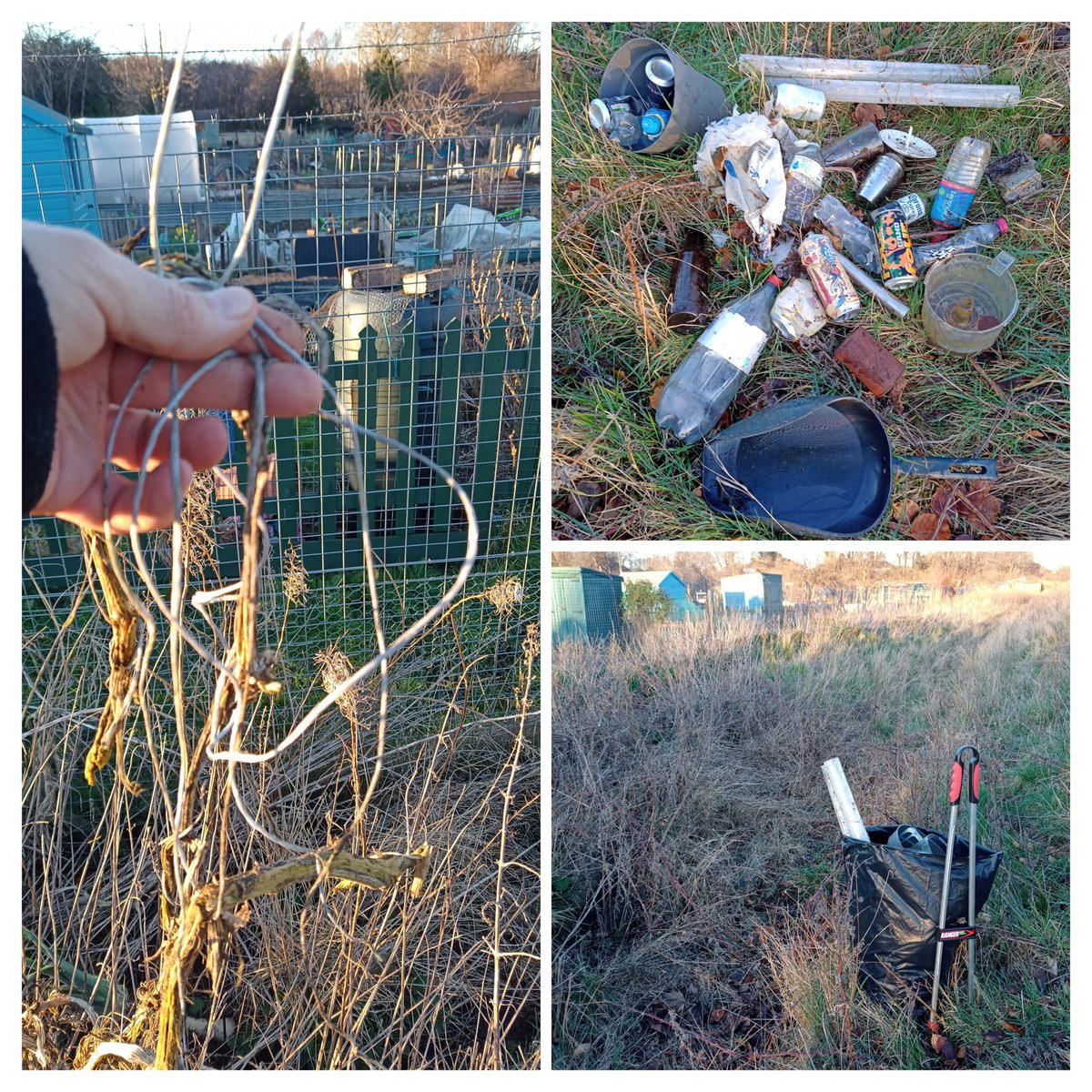 EdinburghPicker's tweet image. Surely people with allotments wouldn't throw their dead plants 🌾 with #plastic  string still attached over their fence? 🤨

Lots of other #litter there (previously removed a carpet cleaner, toaster, kettle and a kitchen machine - this time a frying pan!  🍳 )