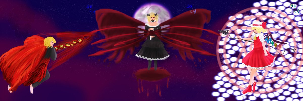3s_k4's tweet photo. Another crossover (Sancho, Elizabeth, Flandre) 
#BLACKSOULS #BLACKSOULSII #LimbusCompany #touhou #touhouproject https://t.co/PR9a6Fx4TL
