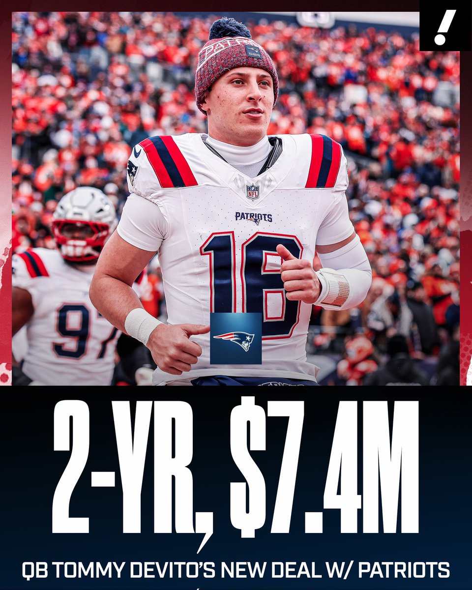 NRMedia50's tweet photo. Congrats to our guy Tommy DeVito on signing a 2 year $7.4 million dollar contract extension with the New England Patriots, well deserved & let's go @seanstellato @TomBrady @AmyTrask @TheDnRCompany🏈🔥🔥🔥🚀🚀🚀🤌🤌🤌 #NRMedia #NationsBest #TommyDevito #Patriots #MaxxManagement https://t.co/LhDmR6NbSb