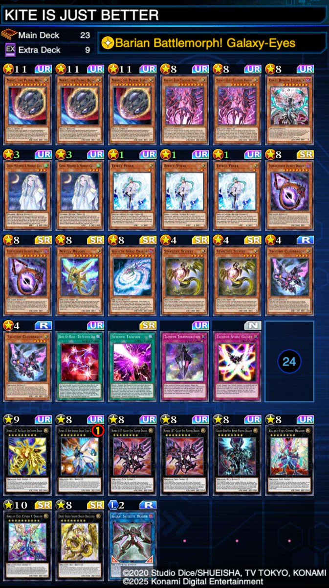 Amiraboras5's tweet photo. MARCH 2026 KOG

33 WINSTREAK into an undefeated KOG

DECK USED: TACHYON

With all the techs being hts and going 2nd process was much easier also when all the ladder is GALAXY Eyes and tachyon

Decks faced

12 GE
7 TACHYONS
3 DESPIA
5 ADENA
3 DARK MAGICIAN 
3 TRAPTRIX https://t.co/Ije0nCNwJp