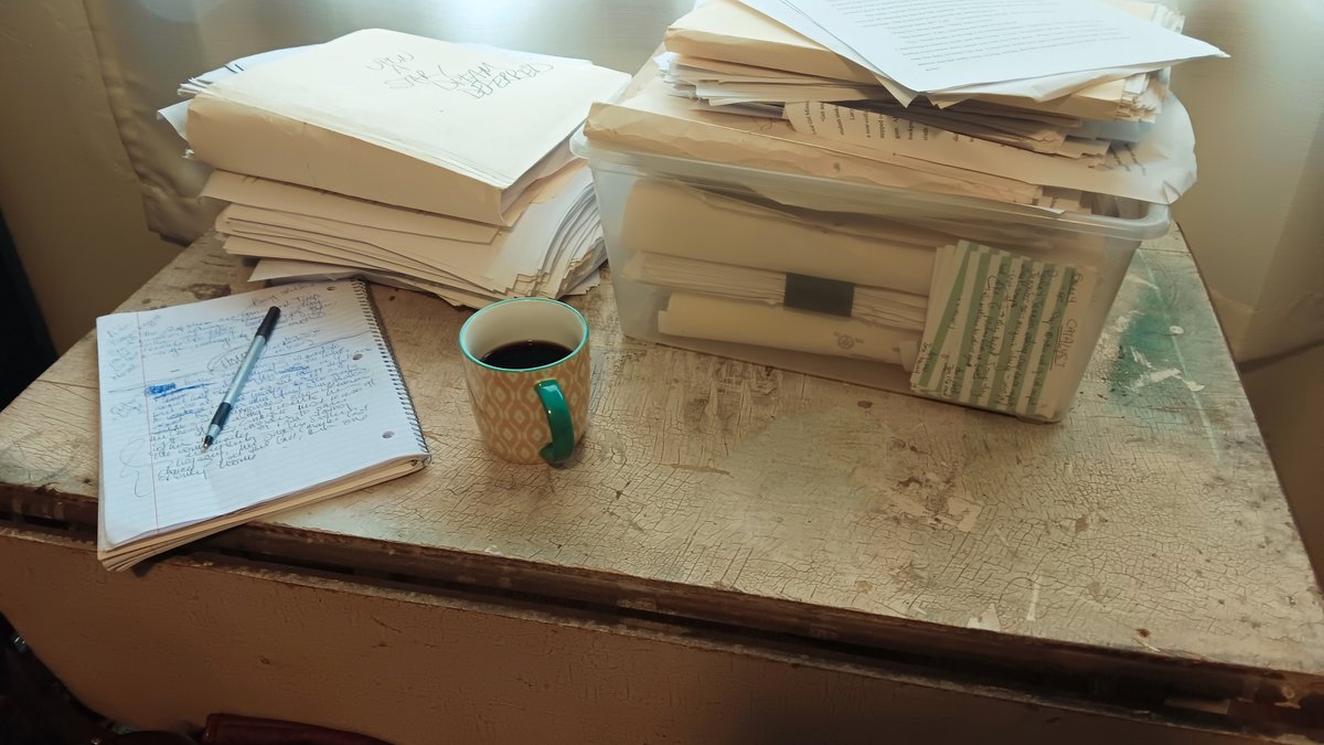 holly_schindler's tweet photo. Rescuing your drawer manuscript? Me, too. To start, I wrote a pitch / logline to serve as my North Star through the rewrite.
My formula / the drafts / final pitch:
https://t.co/CZcIiKiNLU
#WritingCommunity #writing #writinglife #writingjourney #writingtips #query #logline https://t.co/429FOjHuzI