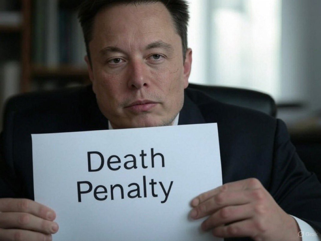 FanMusk39325's tweet photo. Death Penalty for child sex traffickers 

Do you Agree with me ?

Yes or No https://t.co/BGz1k61irm