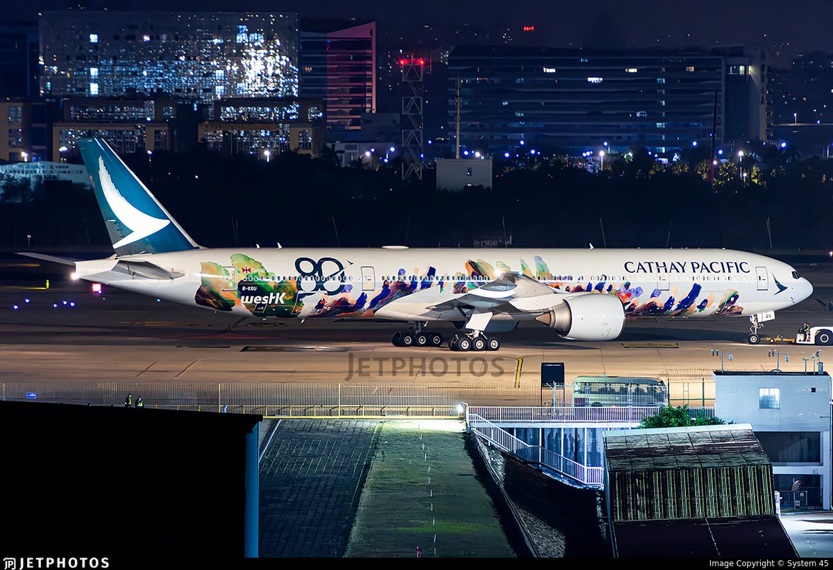 Cathay Pacific’s new 80th anniversary + Hong Kong Spirit livery 777. jetphotos.com/photo/12016402 © System 45