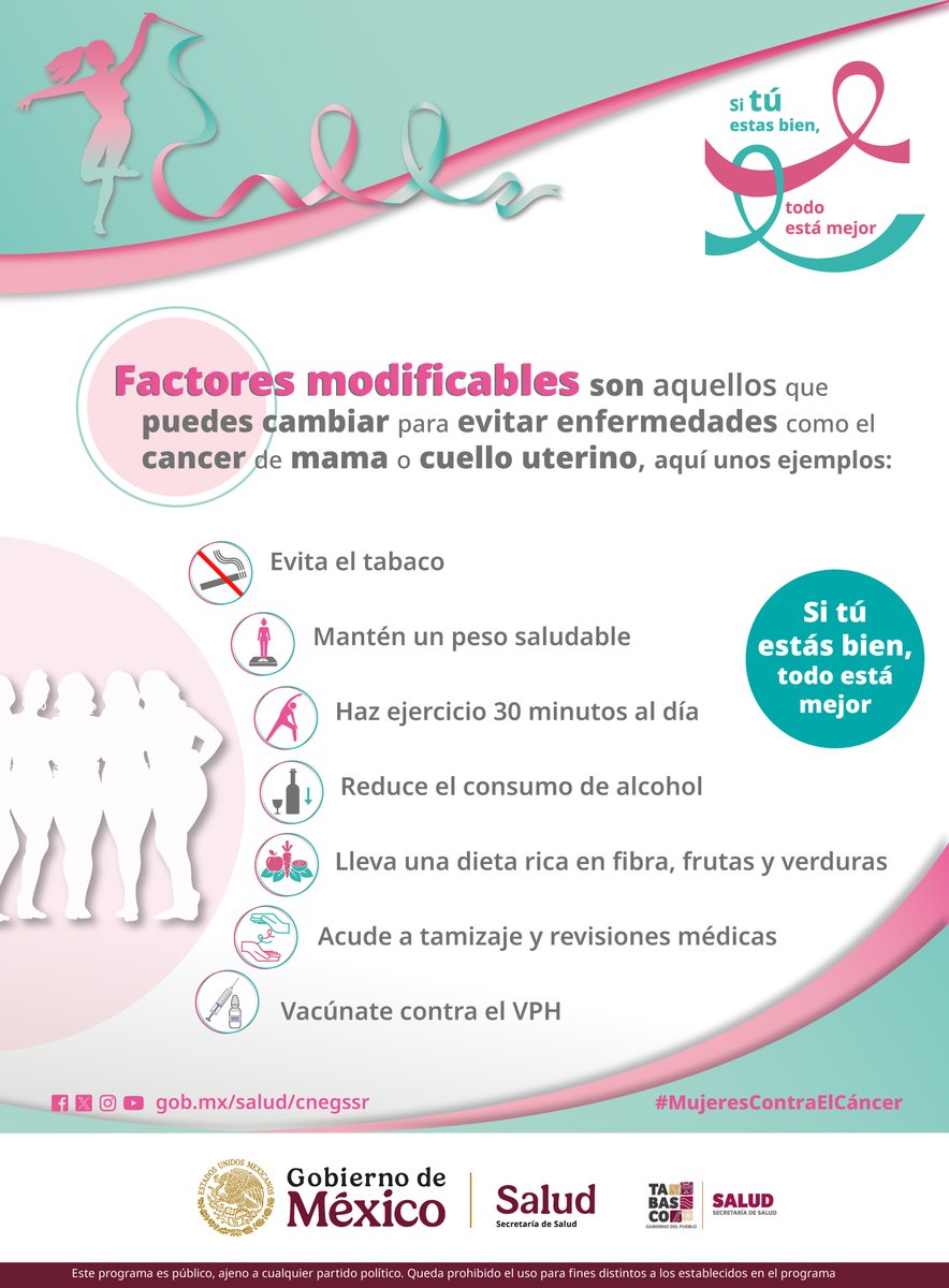 SSalud_Tab's tweet photo. 💗 Si tú estás bien, todo está mejor.
✨ ¡Tú vas primero! Cuídate, infórmate y protégete.
#SaludTabasco #PrevenciónEsAmor #TúVasPrimero
#MesRosa #SaludDeLaMujerTabasqueña https://t.co/QSniVZi5hG
