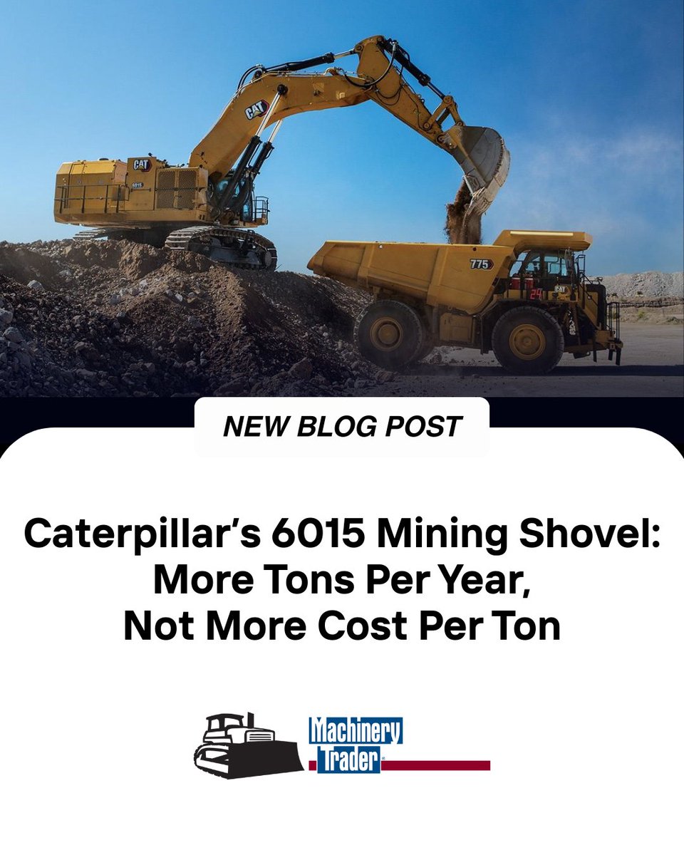 machinerytrader's tweet image. ⛏️ Caterpillar’s 6015 Mining Shovel: More tons per year, not more cost per ton.

Built for performance, efficiency, and uptime. 💪

🔗 Learn more here ➡️ ow.ly/Y71g50YoSrC

#Caterpillar #MachineryTrader #MiningEquipment #HeavyEquipment
