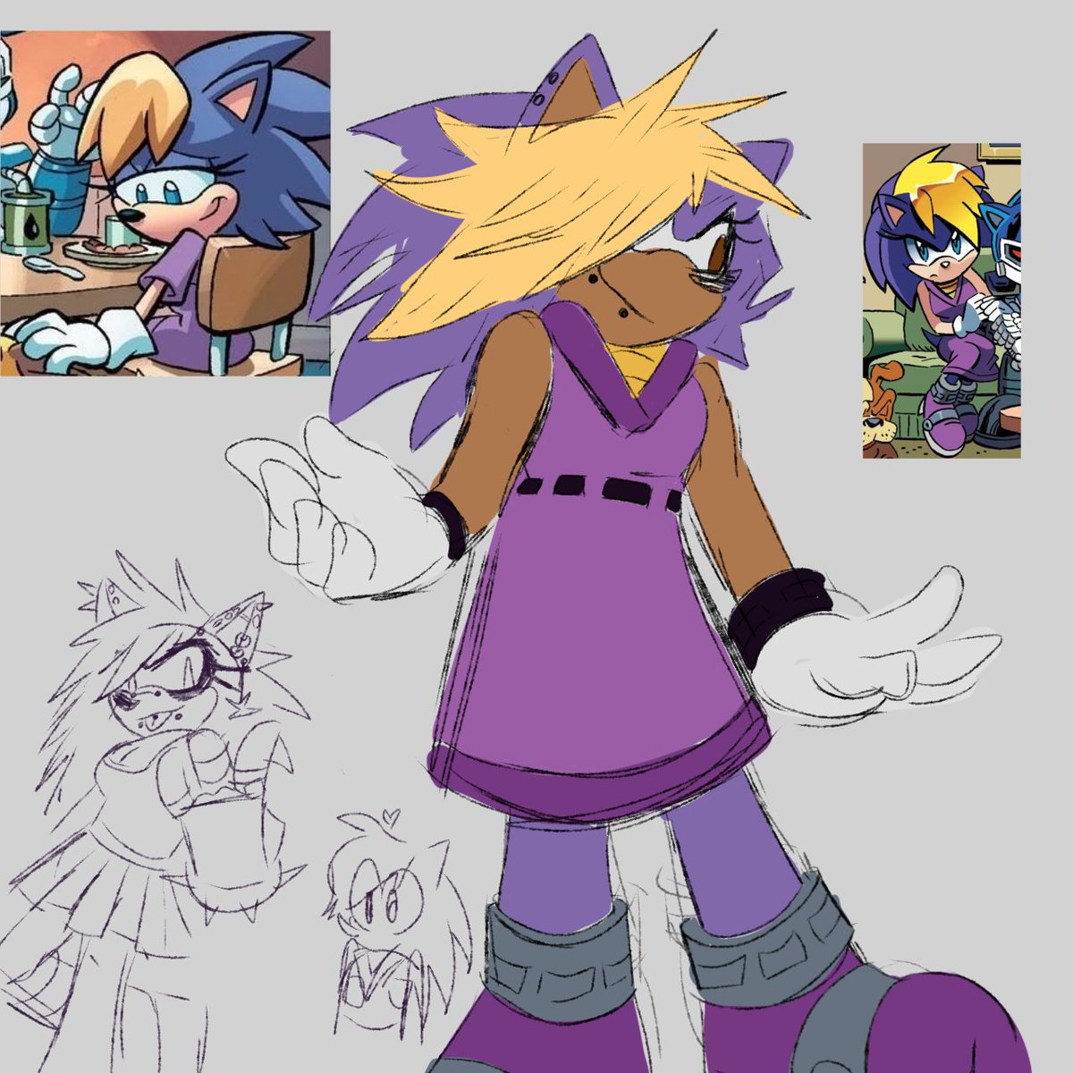 SLICED_ONNION's tweet photo. Help me. 
#BernadetteThehedgehog
#UncleChuck
#ArchieSonic #SonicTheHedgehog https://t.co/QVqHhNGX3h