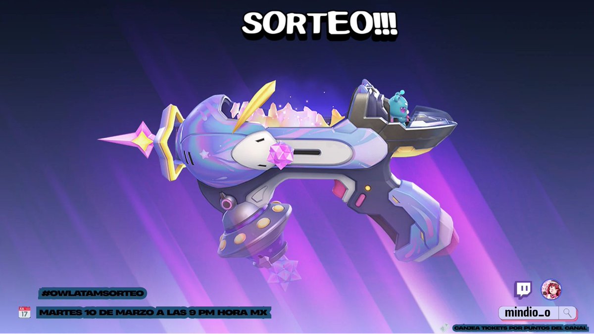 🔮SORTEO ARMA MITICA DE JUNO + 20 NIVELES DE PASE🔮
Requisitos:
🔮Follow en X y Twitch
🔮Like y RT
🔮Etiqueta a un amigo
CANJEA TICKET DEL CANAL CUANDO ESTE EN STREAM (SUBS x2)

Gracias a <a href="/OverwatchLATAM/">Overwatch</a> por hacer posible estos sorteos para la comunidad 🥰
#OWLATAMSorteo