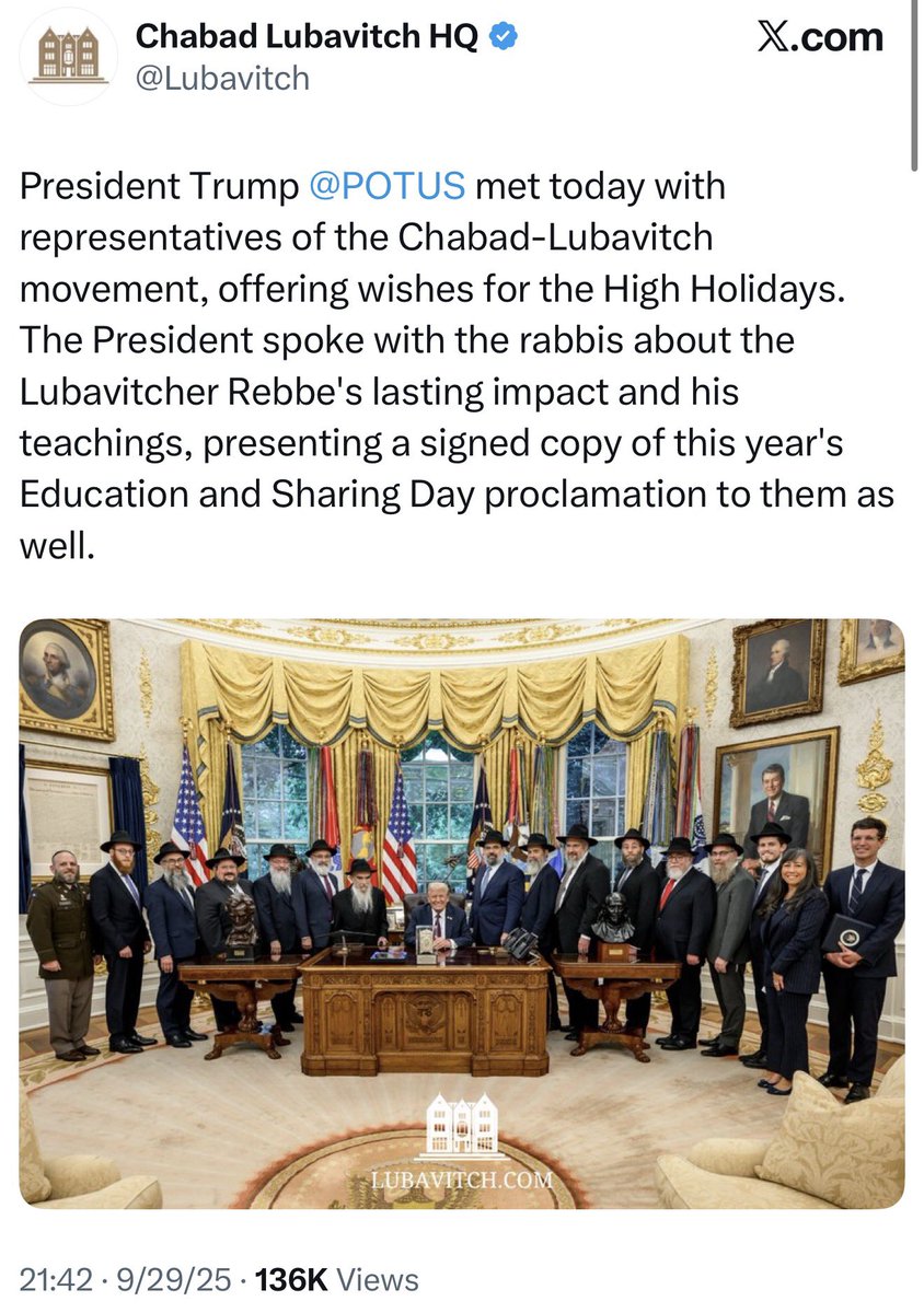 TPV_John's tweet photo. Trump is NOT who you think he is or who we have been led to believe, and I am going to PROVE IT.

Time to rip this bandaid off, no matter how much it hurts…

Many Talmudic Rabbis have actually referred to Trump as the coming “Mochiach” (Jewish Messiah) and the Israel Heritage Foundation gave him a crown inscribed with “Prince of Peace” a title that should be reserved only for our Lord & Savior, Jesus Christ, at an event in Mar-A-Lago in 2023.

That in itself is EXTREMELY BLASPHEMOUS & SATANIC, but it goes much deeper…

Trump is DEEPLY tied into the Chabad Lubavitch cult going back many years. You can see the award from Chabad on his wall at his office in Trump Tower. It’s said even his father Fred, was also deeply connected. 

That is perhaps why Trump visited the grave (Ohel) of Rebbe Schneerson on October 7, 2024, prior to the election. It was a Kabalistic ritual to seek knowledge and guidance from a dead man, which the Chabad cult worships. This is necromancy, and it’s as far away from Christian as one can get.

In the past, Trump has suggested people he deems “antisemites” face the DEATH PENALTY, and has championed the Noahide laws by having Chabad at the White House, which state that “idolatry” AKA the worship of Jesus Christ be penalized by BEHEADING, as “justified” by a world Jewish Sanhedrin court, that they set up.

Sounds an AWFUL lot like what the Antichrist is  going to do once he takes power, doesn’t it?

Let me reiterate, Chabad has been to the White House for EVERY single American President, EVERY year for the past couple of decades. Their tentacles of power reach far beyond anything we can see, much of it is done in the shadows and this is a worldwide organization. They have vast influence & power over many of the world’s MOST prominent governments.

For example, Trump’s Chabad connection is why Jared Kushner is playing such a prominent role on the world stage without even being elected.

One of the main goals of this organization is the creation of the Third Jewish Temple, to be built where the Al Aqsa mosque currently sits in Jerusalem. Trump went to war in Iran, mainly to see that this mosque is destroyed & to make way for building the Third Temple, that is also what the sacrifice of red heifers is about. 

Pete Hegseth was picked as Secretary of War, for this exact reason. He is totally on board with the Third Temple agenda, he has said this on video.

There is an organization called the “Third Temple Institute” which is already building it in pieces, so it can be assembled when the time is right, over the ashes of the Al Aqsa mosque.

Interestingly, Trump’s “ballroom” being built on the White House is also very similar in blueprint and construction to what the Third Temple will be.

It is CRITICAL to understand this…When Trump claims to be a “Christian” yet says he doesn’t think he’s going to make heaven MULTIPLE times & surrounds himself with people who HATE JESUS CHRIST, it’s because he is PURPOSEFULLY DECEIVING YOU.

I want to make this CRYSTAL CLEAR…

It brings me NO JOY to bring this news to you, but the TRUTH “is what it is”….

Trump is THE GREAT DECEIVER, leading our country into an AI powered Technocracy & surveillance police state to be part of the 10 kingdoms of the Antichrist.

AKA the Technocratic New World Order & Pax Judaica.

Trump was PICKED to fulfill this role, because a Democrat could never do it. Each Presidency up to this point has been a stepping stone to where we are now.

That is why you see Trump’s TRUE COLORS now shining through in the second term. He has ALWAYS been in on their NWO agenda, but was sleeping on it until the right time.

Understanding these data points, one of the following contentions MUST BE TRUE…

Trump himself is either the “Man of Lawlessness”, “Little Horn”, “Beast” mentioned in the Bible AKA the Biblical Antichrist.

Or, he is absolutely laying the red carpet out for the aforementioned Biblical Antichrist to take the stage.

There is NO other option.