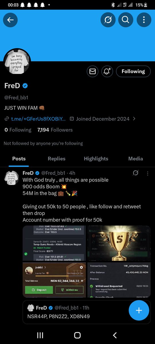 Ife_layor's tweet photo. @Fred_bb1 Congratulations boss
8118803925
Opay https://t.co/H5jWYU1qiv