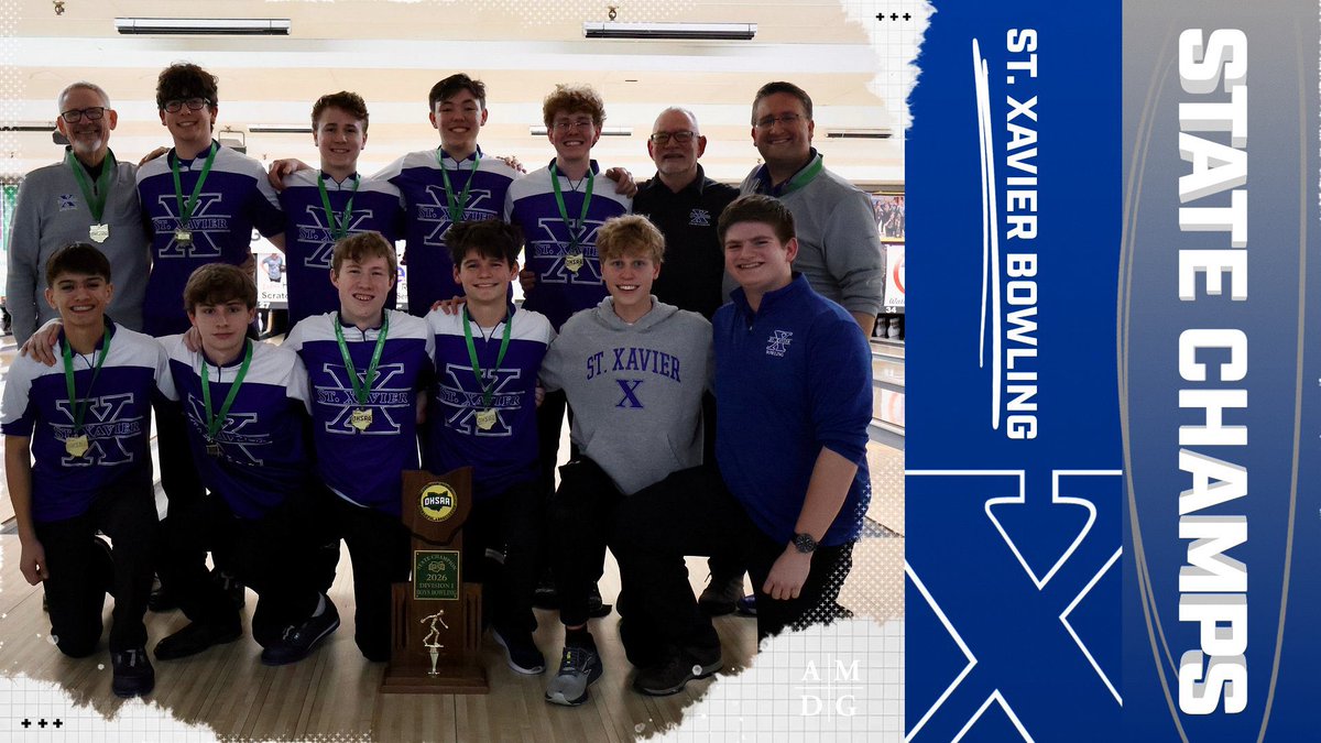 stxsports's tweet photo. YOUR St. Xavier Bombers Bowling are 2025-2026 STATE CHAMPIONS!

The Bombers take down Elder in the championship in 5 to claim the state championship!

Congrats to our Bowling Bombers on an Incredible run &amp; Historic finish!

#GoBombers | #AMDG https://t.co/a7EJmOpfAM