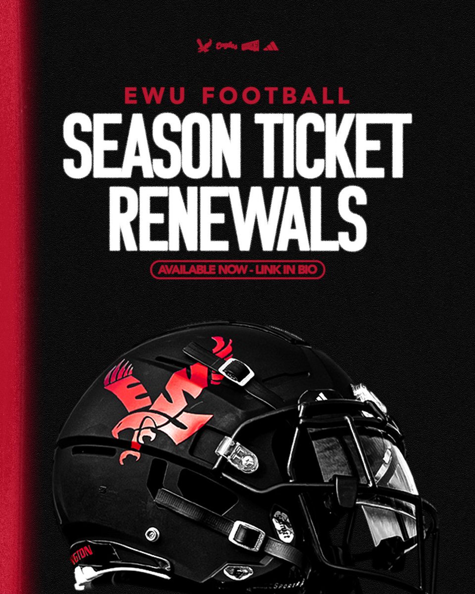 EWUFootball's tweet photo. Eag fans, season ticket renewals are now Open!

DETAILS 📰 https://t.co/svFsnFhdfN

#GoEags #EKG https://t.co/GsL0SK7ann