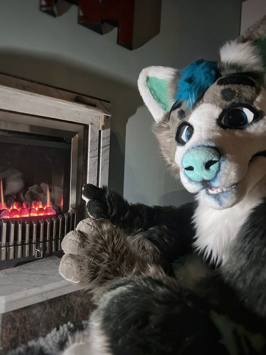 With how cold it is today who's coming to snuggle with me by the fire for #FursuitFriday? 🔥😏

#Fursuit