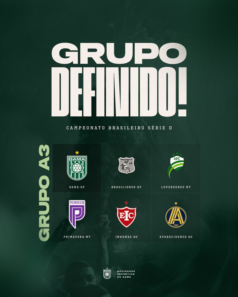 Estamos no Grupo A3 do Campeonato Brasileiro da Série D 2026. Confira os nossos adversários. Seja sócio-torcedor! 🇳🇬
