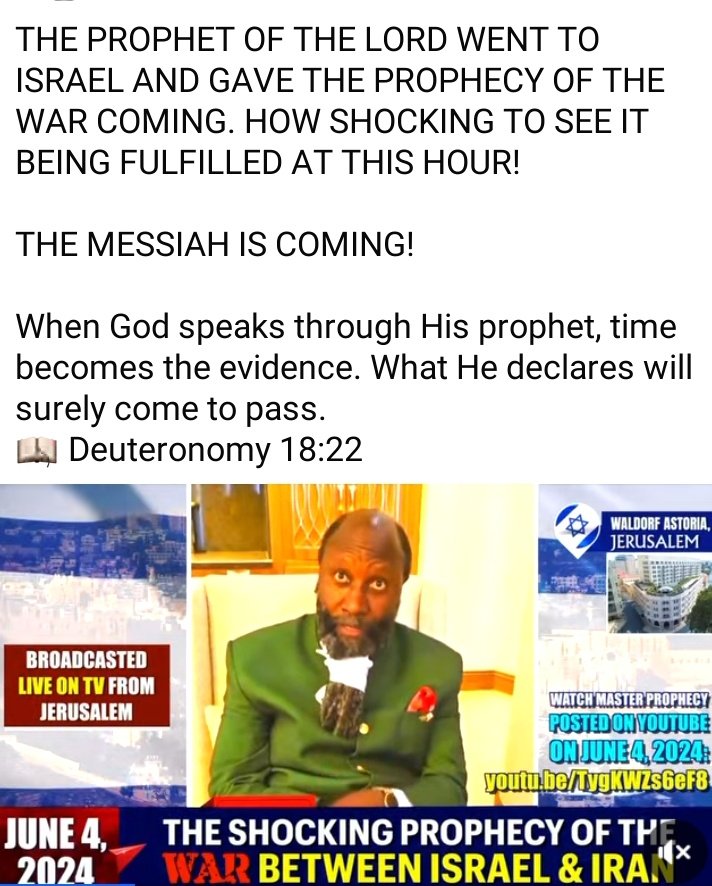 #EventsToChristReturn
And just as Matthew 24:6-7 has been fulfilled in this generation then surely the coming of the Messiah will be fulfilled without a doubt