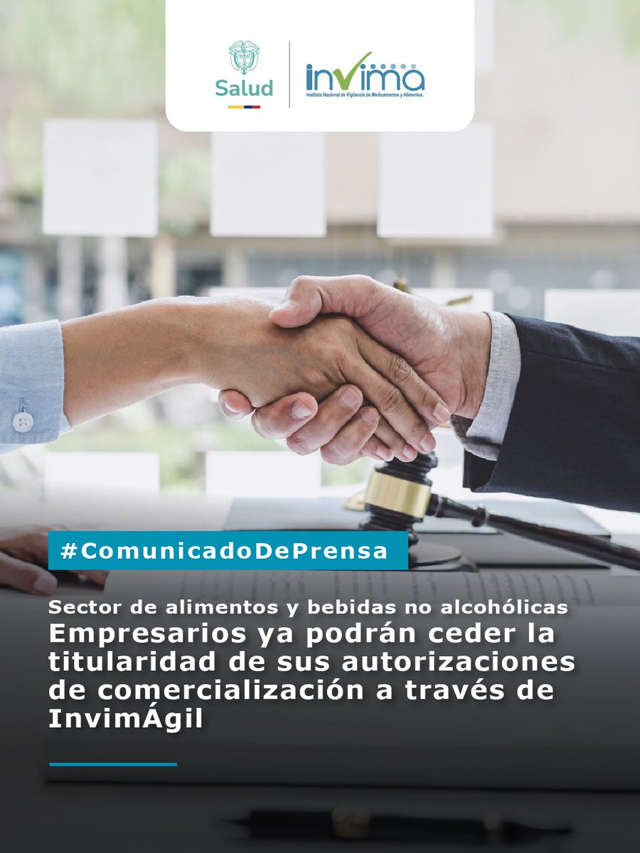 🚀 ¡Buenas noticias para el sector de alimentos y bebidas no alcohólicas! Ya está activa la cesión de titularidad en línea a través de InvimÁgil.