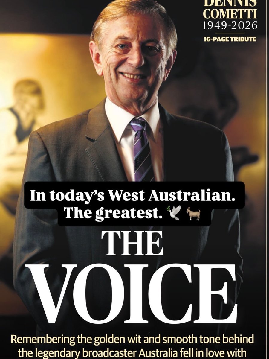 FootyRhino's tweet photo. Today in @westaustralian, a 16-page tribute to a legendary broadcaster - a genuine, kind human. https://t.co/GcHxcAppc7