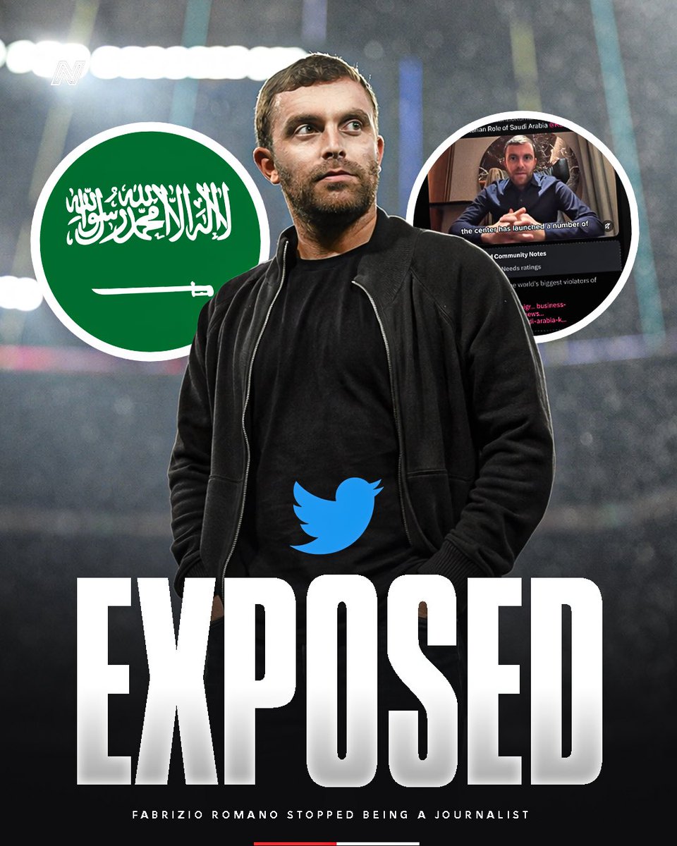 Not a good look for the journalist…

👉Fabrizio Romano, widely considered the top football journalist in the world, is now being exposed after allegedly being paid by the Arab government to post a video on Tuesday praising the humanitarian conditions of the Kingdom of Saudi